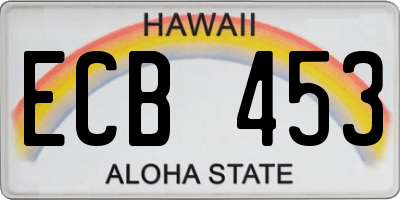 HI license plate ECB453