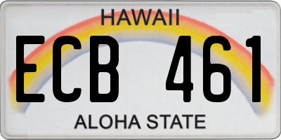 HI license plate ECB461