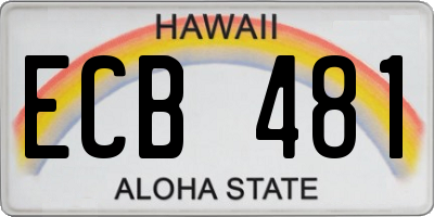 HI license plate ECB481