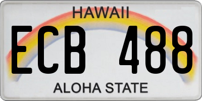 HI license plate ECB488