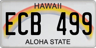 HI license plate ECB499