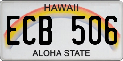 HI license plate ECB506