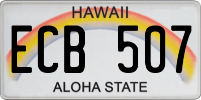 HI license plate ECB507