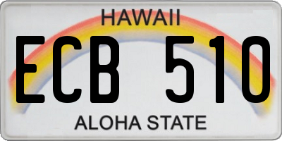 HI license plate ECB510