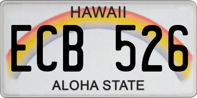 HI license plate ECB526