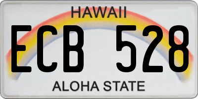 HI license plate ECB528