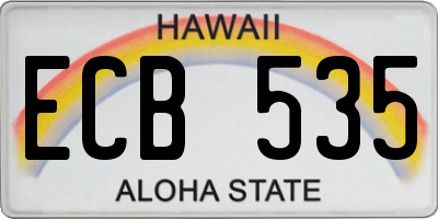HI license plate ECB535