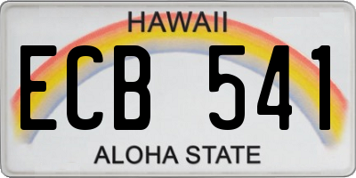 HI license plate ECB541