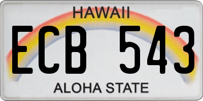 HI license plate ECB543