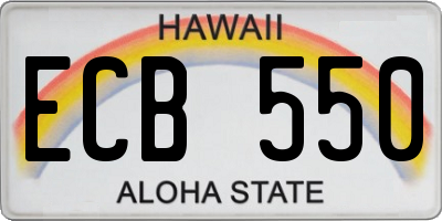 HI license plate ECB550