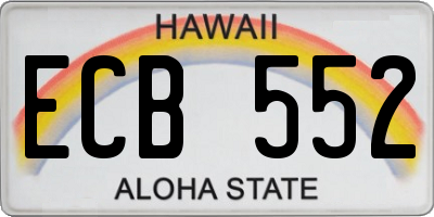HI license plate ECB552