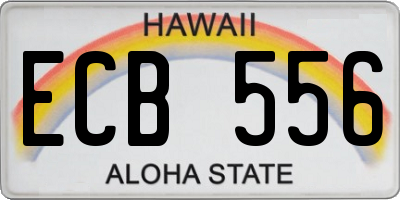 HI license plate ECB556