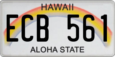 HI license plate ECB561