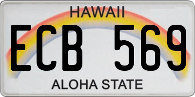 HI license plate ECB569