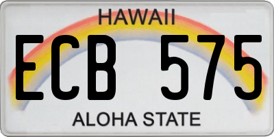 HI license plate ECB575