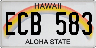 HI license plate ECB583