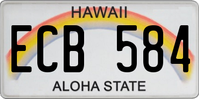 HI license plate ECB584