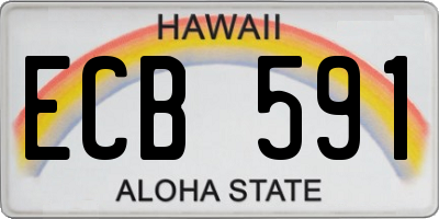 HI license plate ECB591