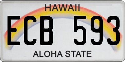 HI license plate ECB593