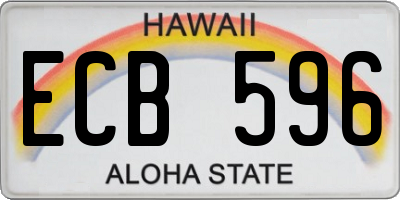 HI license plate ECB596