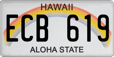 HI license plate ECB619