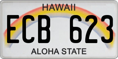 HI license plate ECB623