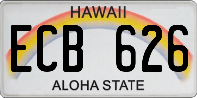 HI license plate ECB626