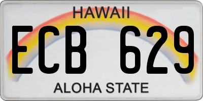 HI license plate ECB629