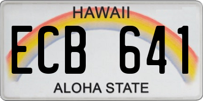 HI license plate ECB641