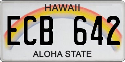 HI license plate ECB642