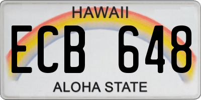HI license plate ECB648