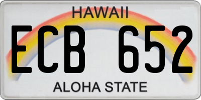 HI license plate ECB652
