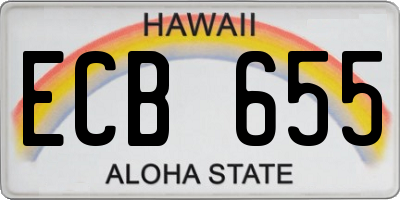 HI license plate ECB655