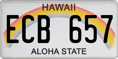 HI license plate ECB657