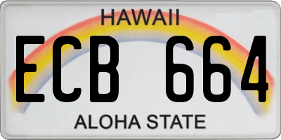 HI license plate ECB664