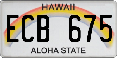 HI license plate ECB675