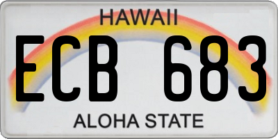 HI license plate ECB683