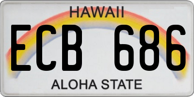 HI license plate ECB686