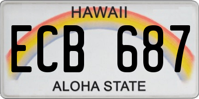HI license plate ECB687