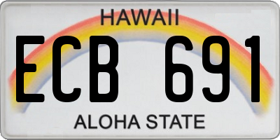 HI license plate ECB691
