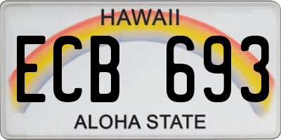 HI license plate ECB693