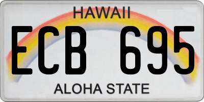 HI license plate ECB695