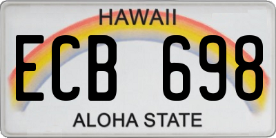 HI license plate ECB698