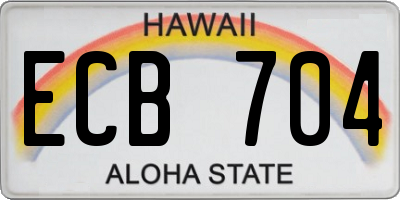 HI license plate ECB704