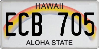 HI license plate ECB705