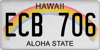 HI license plate ECB706
