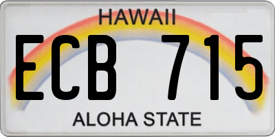 HI license plate ECB715