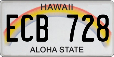 HI license plate ECB728