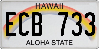 HI license plate ECB733