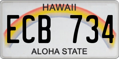 HI license plate ECB734